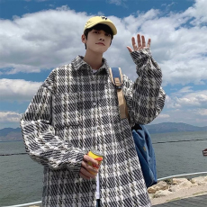 批发直播专供！2024秋装小香风衬衫长格子袖衬衫