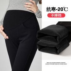 批发实拍孕妇打底裤外穿春秋加绒牛仔紧身铅笔高腰<b class='q'>弹力</b>小脚小黑裤秋冬