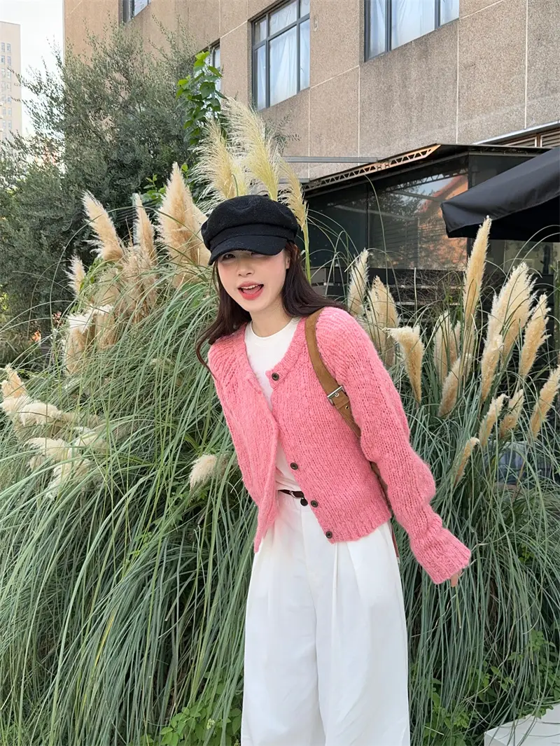 레트로 캔디 컬러 니트 가디건 상세 이미지 7