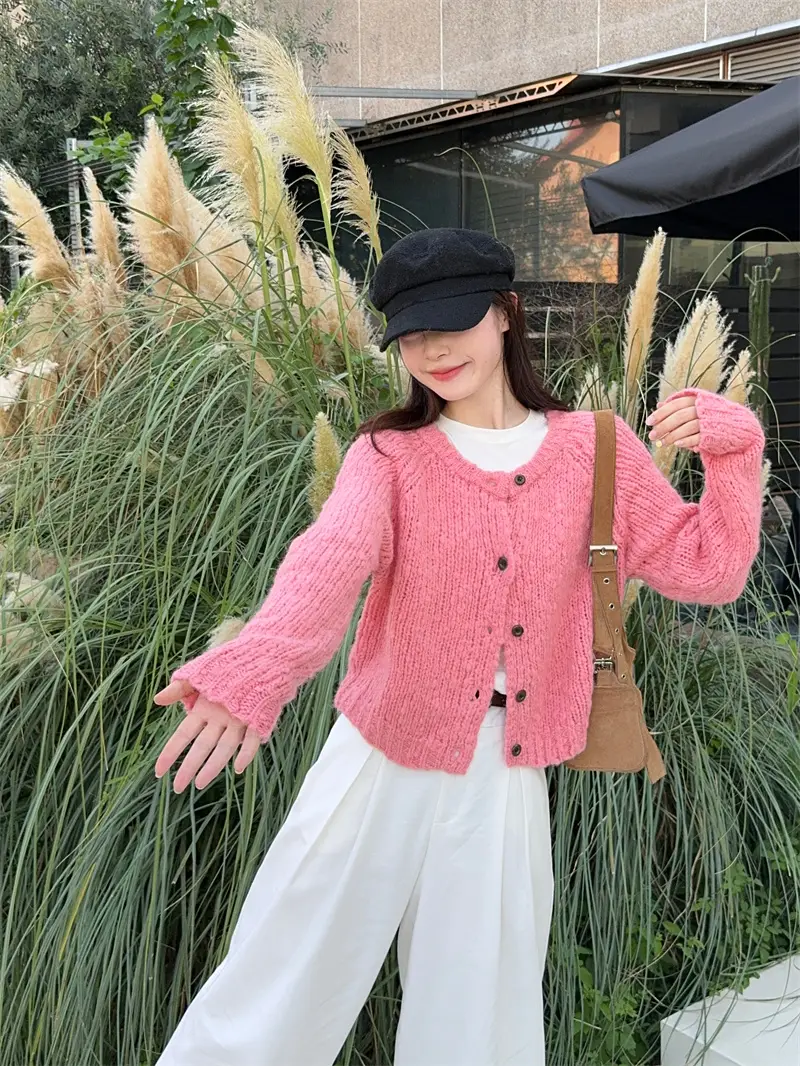 레트로 캔디 컬러 니트 가디건 상세 이미지 8