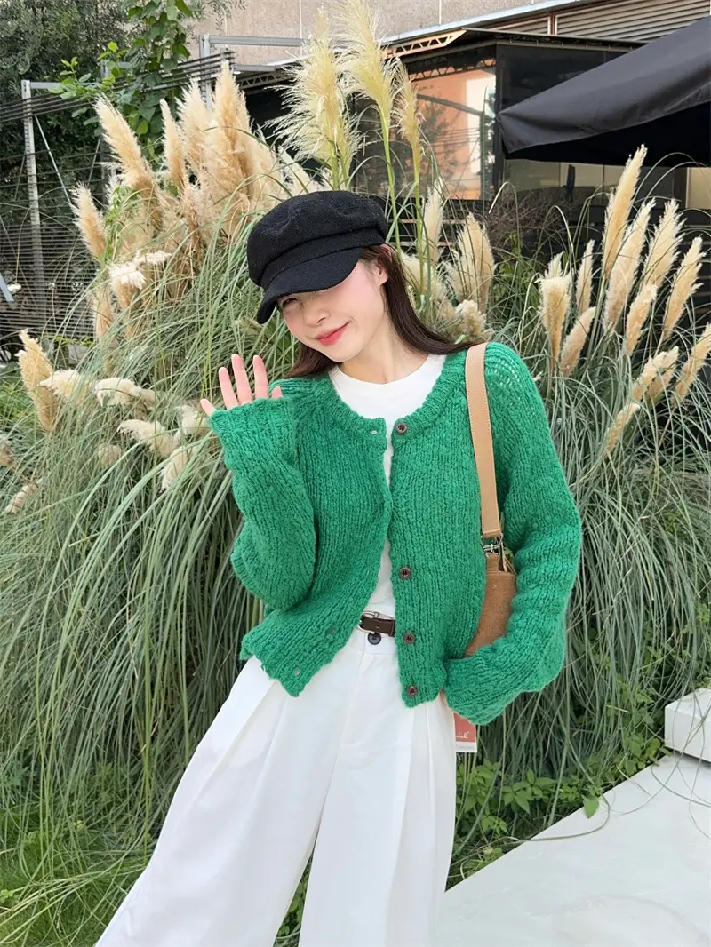 레트로 캔디 컬러 니트 가디건 상세 이미지 18
