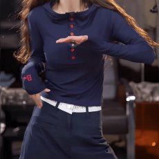 批发轻熟风高贵上档次字母刺绣连帽长袖t恤2026春季新款修身显瘦上衣