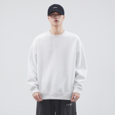 批发实拍2024秋冬新款320g圆领卫衣男宽松百搭净版纯色卫衣 11个颜色