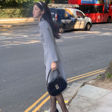 批发尺寸已更新韩国chic法式复古气质优雅通勤<b class='q'>百搭</b>翻领收腰显瘦连衣裙