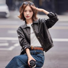批发高级感复古机车皮衣外套2026<b class='q'>春</b>秋港港风复古新款小个子夹克上衣潮