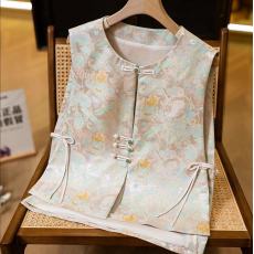 批发气质设计感马甲新中式提花高级感<b class='q'>通勤</b>减龄无袖马夹外套显瘦上衣女