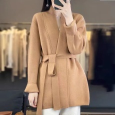 批发秋冬装新款大码女装<b class='q'>中长款</b>针织开衫女大翻领针织<b class='q'>外套</b>气质百搭上衣