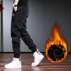 批发高品质实拍冬季新款<b class='q'>韩</b>版灯芯绒加绒加厚时尚百搭免烫休闲缩口长裤