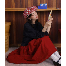 批发大量在仓 实拍<b class='q'>春</b>季新款复古明媚日系百褶中长伞裙女