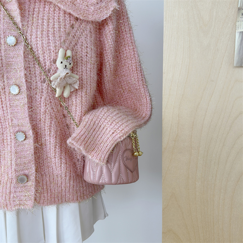 Franse babykraag trui jas voor dames in de herfst winter, met een high-end en chique Western stijl poppen gebreide cardigan_voghion.com