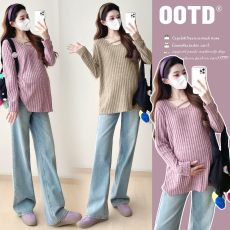 批发实拍~新款孕妇装春<b class='q'>秋</b>季时尚宽松休闲显瘦内搭打底衫上衣