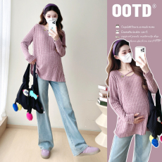 批发实拍~新款孕妇装<b class='q'>秋</b>冬季时尚宽松休闲显瘦内搭打底衫上衣