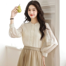 批发法式<b class='q'>衬衫女</b>2026年天丝长袖春秋季新款防晒衬衣蕾丝温柔<b class='q'>韩版</b>上衣