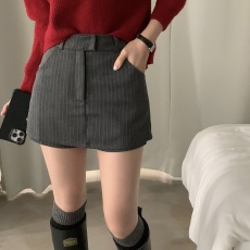 批发现huo <b class='q'>韩国</b>ins 早春 气质 条纹 高腰 A字裙裤 休闲 短裤