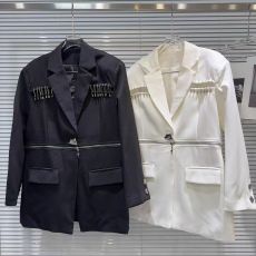 批发镂空别针装饰韩系西装外套女秋季小众设计感拉链两穿西服