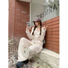 批发实拍-三件套加<b class='q'>婴儿</b>绒连帽<b class='q'>卫衣</b>外套松紧腰阔腿裤半身裙通勤女