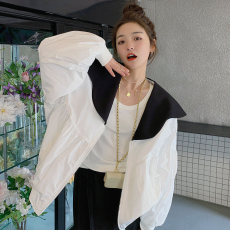 批发韩国外贸新款设计感小众防晒衣女新款气质宽松显瘦棒球服外套潮