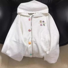 批发特价刺绣+原版布料 特大码300斤卡通装饰纽彩点拉链外套<b class='q'>女</b>
