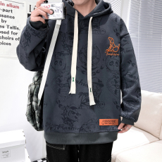 批发秋冬爆款满印绣花宽版连帽卫衣男女美式街头<b class='q'>嘻哈</b>潮流时尚长袖卫衣