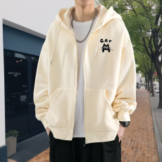 批发韩版开衫拉链连帽卫衣潮牌重磅350G宽松休闲情侣长袖开衫上衣帽衫