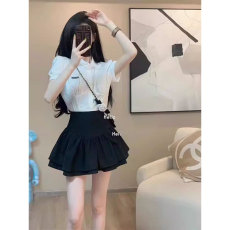 创峰后腰松紧天猫品质高腰法式半身裙女夏季新款胖mm显瘦短裙