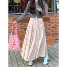 批发创峰天猫品质腰围全松紧法式蛋糕裙女夏季新款宽松<b class='q'>显瘦</b>半身裙