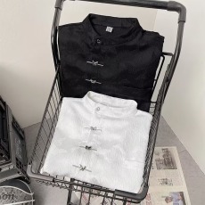 批发唐装<b class='q'>中国风</b>蝴蝶盘扣暗纹长袖衬衫男士高级设计感别致中式提花衬衣