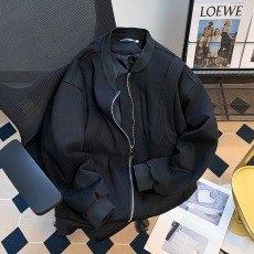 批发黑色飞行员拉链夹克男生<b class='q'>嘻哈</b>高街hiphop潮牌运动风棒球服立领外套