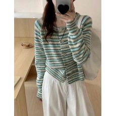 批发小香风毛衣外套条纹针织女秋季<b class='q'>浙江</b>普院<b class='q'>桐乡</b>高端嘉兴濮院羊毛开衫