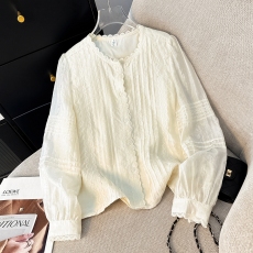 批发法式<b class='q'>衬衫女</b>2026年天丝长袖春夏新款防晒衬衣蕾丝温柔<b class='q'>韩版</b>上衣