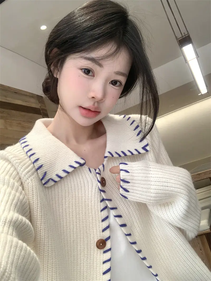 단추 니트 가디건 상세 이미지 1