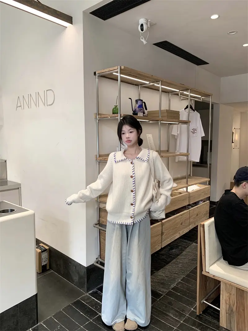 단추 니트 가디건 상세 이미지 6