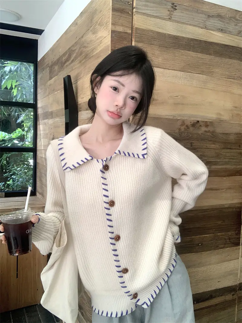 단추 니트 가디건 상세 이미지 11