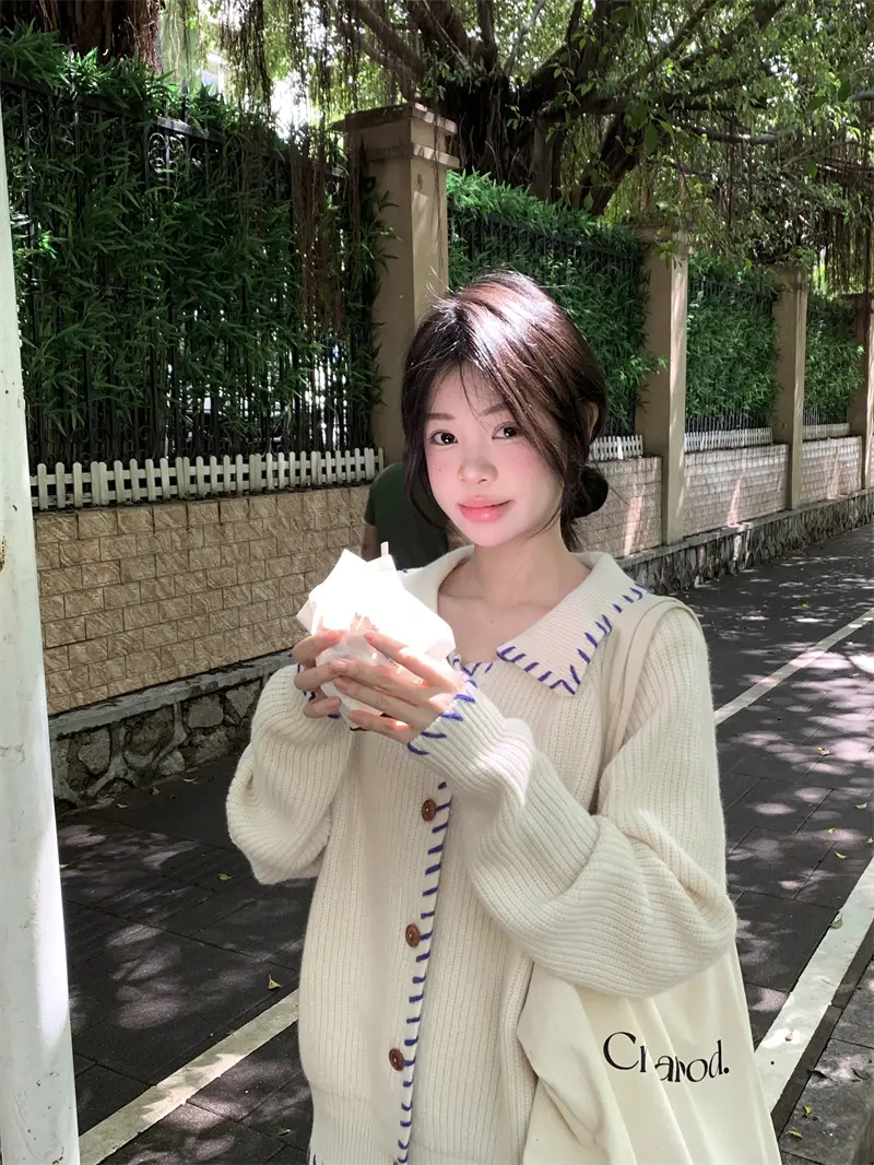 단추 니트 가디건 상세 이미지 13