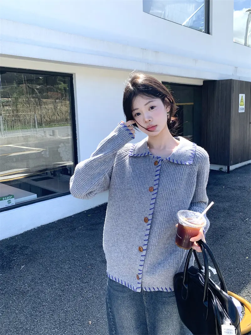 단추 니트 가디건 상세 이미지 14
