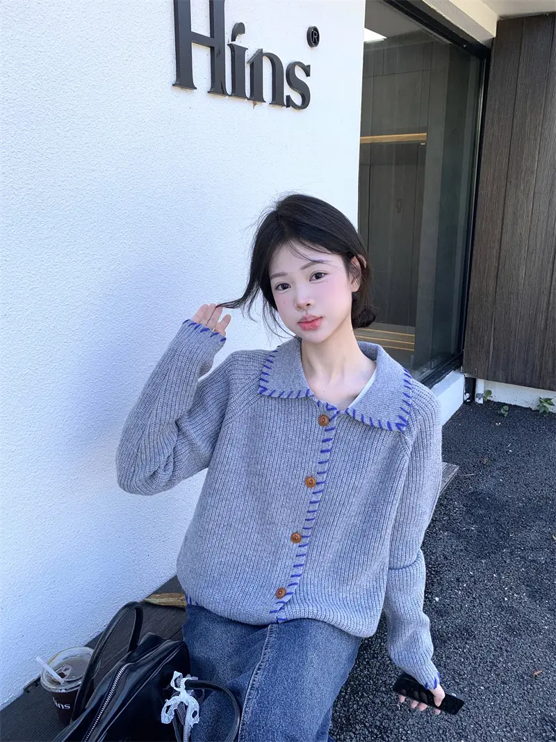 단추 니트 가디건 상세 이미지 16