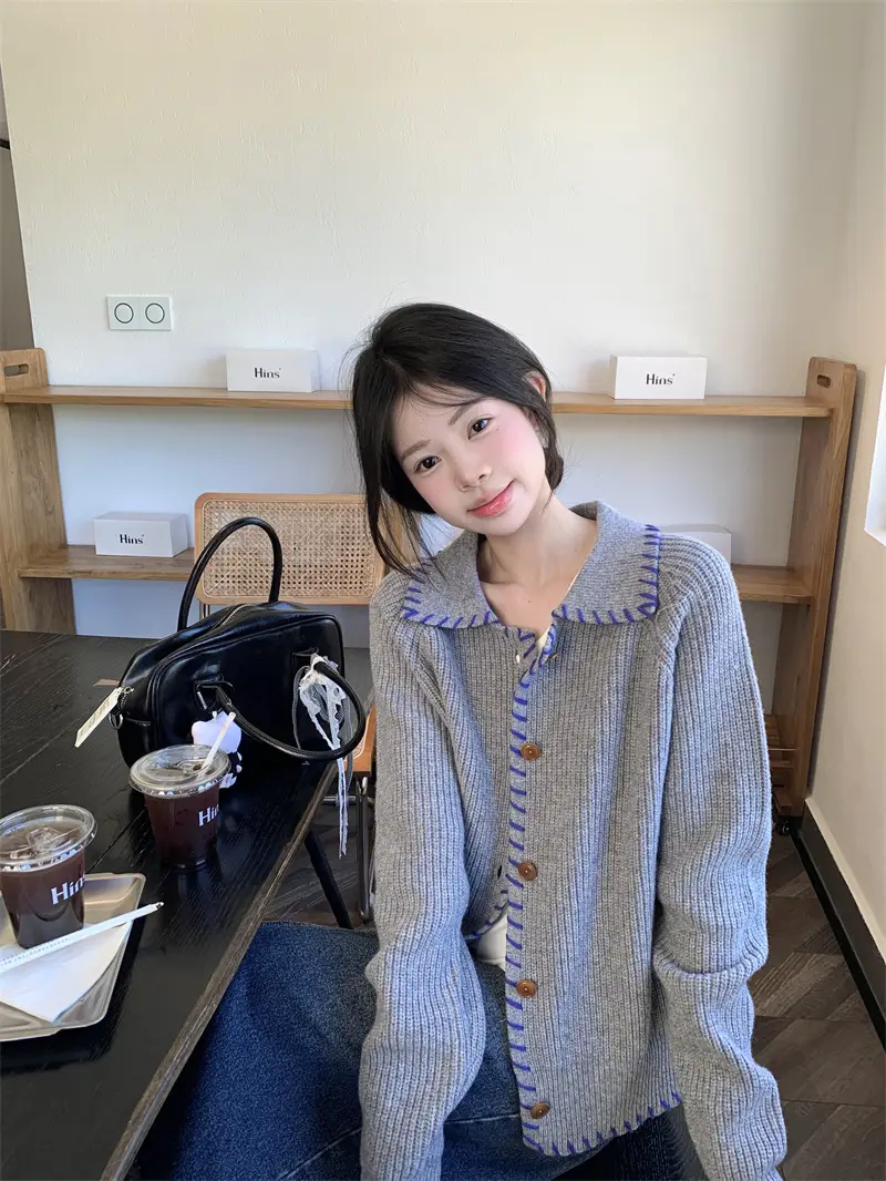 단추 니트 가디건 상세 이미지 17