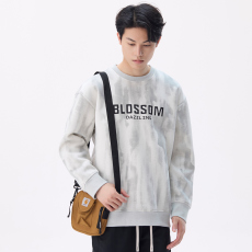 批发实拍2024秋冬新款男士休闲时尚百搭舒适宽松印花圆领卫衣