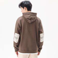 批发实拍2024秋冬新款男士撞色休闲时尚百搭舒适宽松连帽卫衣