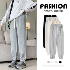 批发实拍孕妇束脚运动卫裤春秋新款宽松束脚加绒秋冬卫裤小个子休闲裤