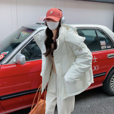 批发爱心<b class='q'>短款</b>羽绒棉服24年新款男女情侣加厚小众设计感面包冬外套棉衣