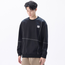 批发实拍2024秋冬新款潮牌圆领卫衣男宽松百搭长袖体恤内搭上衣