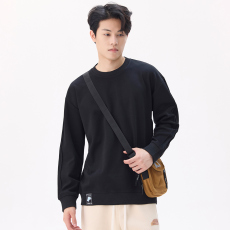 批发实拍2024秋冬新款休闲时尚百搭舒适宽松韩版简约圆领卫衣男