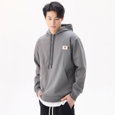 批发实拍2024秋冬新款男士连帽卫衣休闲时尚百搭舒适宽松插兜帽衫