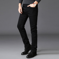 批发2024新款潮牌<b class='q'>韩</b>版水洗潮流百搭男士牛仔裤修身弹力宽松休闲长裤