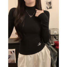 批发实拍 s实价 1*1螺纹德绒 德绒半高领t恤女内搭长袖打底衫