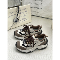 批发2024秋季新款复古<b class='q'>街头</b>潮鞋厚底增高老爹鞋休闲运动鞋