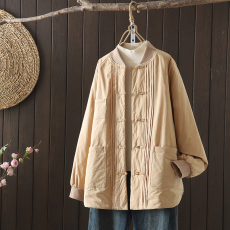 批发中式棉服女上衣秋冬复古盘扣短款棉袄夹棉<b class='q'>外套</b>禅意女装茶服年轻款