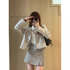 批发一整套早秋穿搭西装<b class='q'>外套</b>女设计感小清新格纹短裙学院风衬衫套装潮