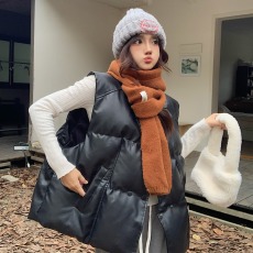 实拍~实价新款加棉加厚PU皮马甲外套